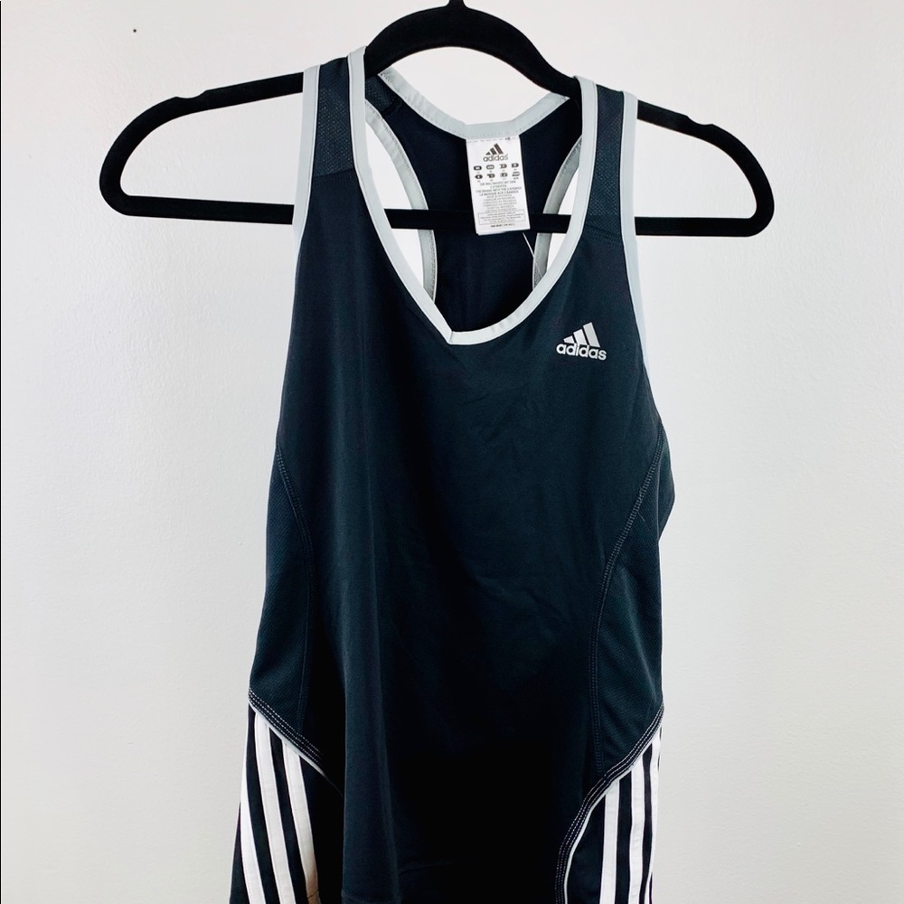 Adidas Black and white fitness racerback Top.